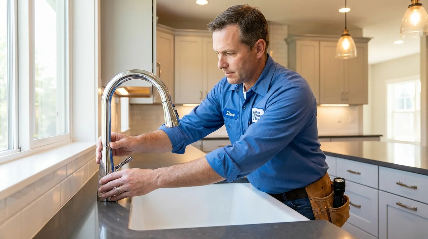 Kitchen faucet installation by Johns Plumbing LLC in Ridgecrest